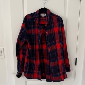 Old Navy Red and Blue Plaid Button Down Shirt